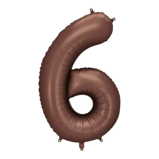 Picture of FOIL BALLOON NUMBER 6 MOCHA 34 INCH